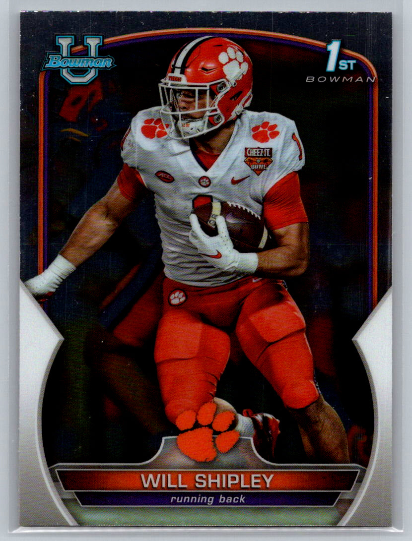 2022 Bowman University Chrome #73 Will Shipley Clemson Tigers