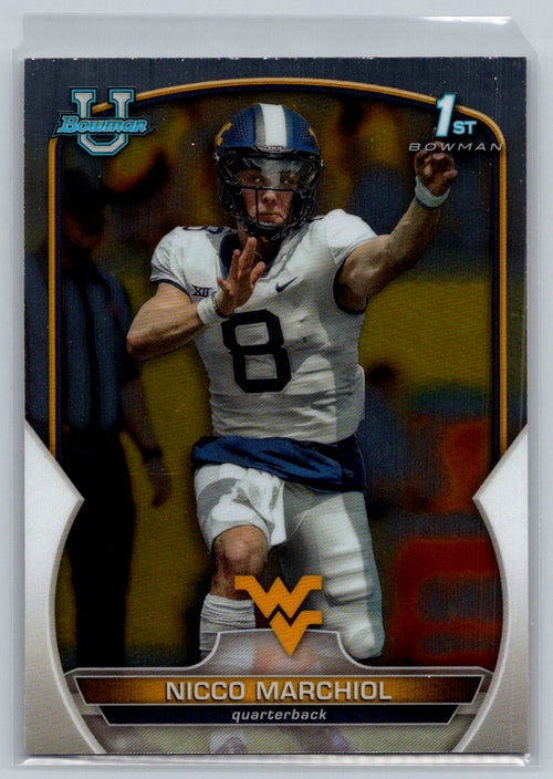 2022 Bowman University Chrome #77 Nicco Marchiol West Virginia Mountaineers