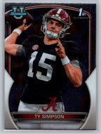 2022 Bowman University Chrome #80 Ty Simpson Alabama Crimson Tide