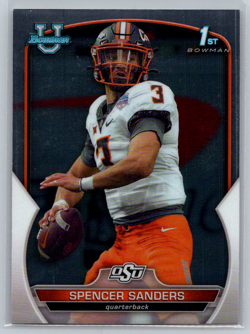 2022 Bowman University Chrome #81 Spencer Sanders Oklahoma State Cowboys