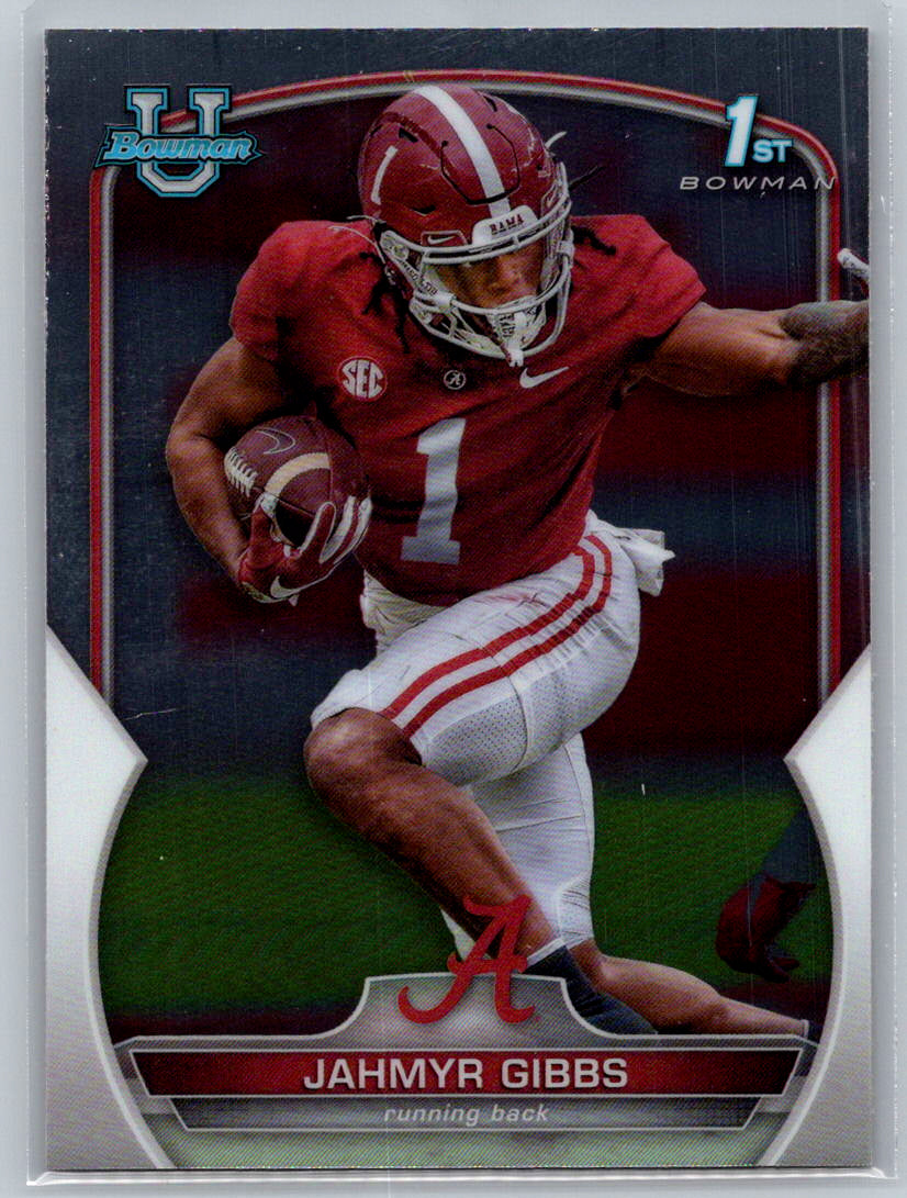 2022 Bowman University Chrome #82 Jahmyr Gibbs Alabama Crimson Tide