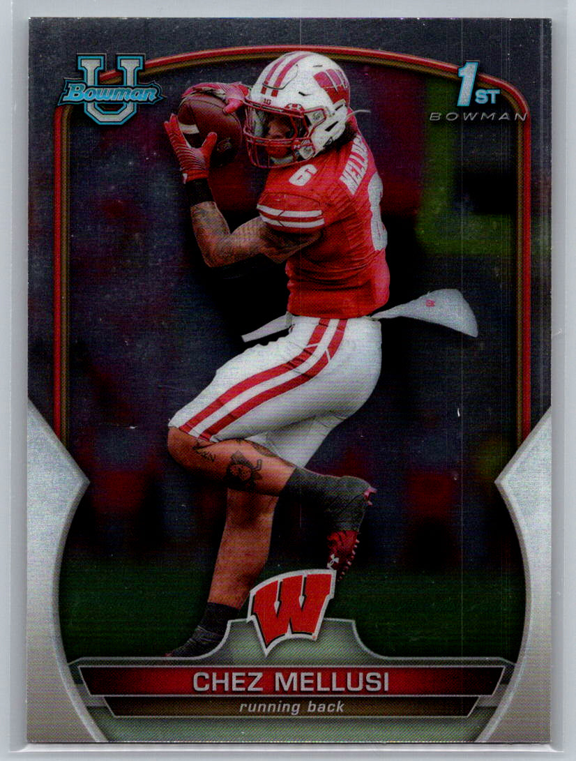 2022 Bowman University Chrome #86 Chez Mellusi Wisconsin Badgers