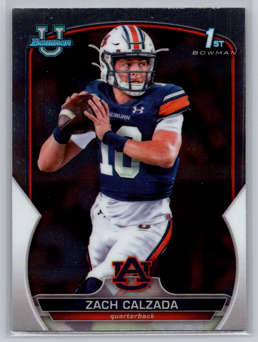 2022 Bowman University Chrome #93 Zach Calzada Auburn Tigers