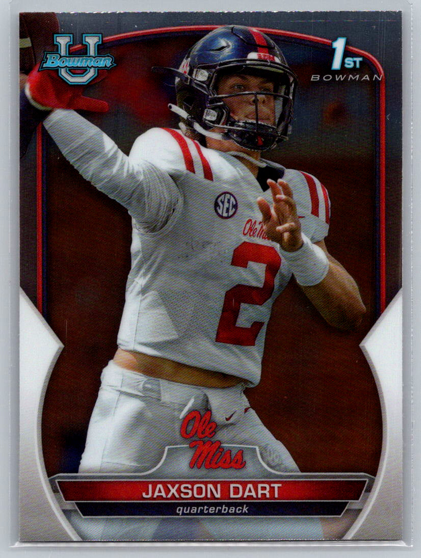 2022 Bowman University Chrome #94 Jaxson Dart Ole Miss Rebels