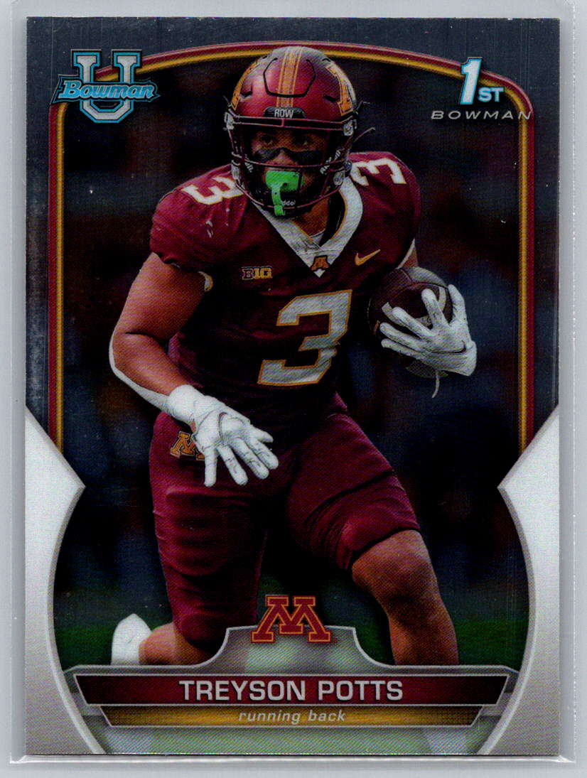 2022 Bowman University Chrome #97 Treyson Potts Minnesota Golden Gophers