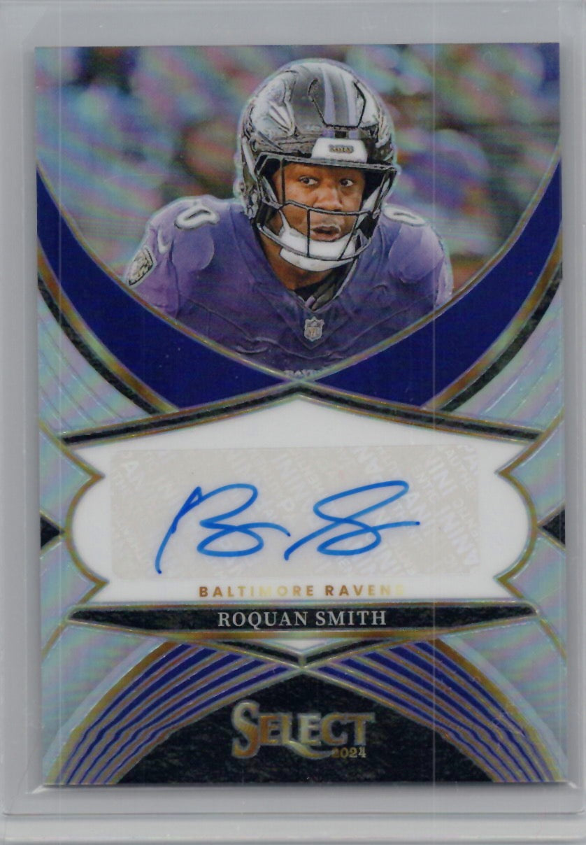2024 Panini Select #SSP-RSH Roquan Smith Select Signatures Prizm Baltimore Ravens