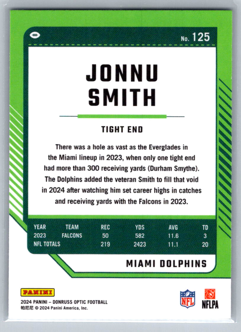 2024 Donruss Optic #125 Jonnu Smith Miami Dolphins