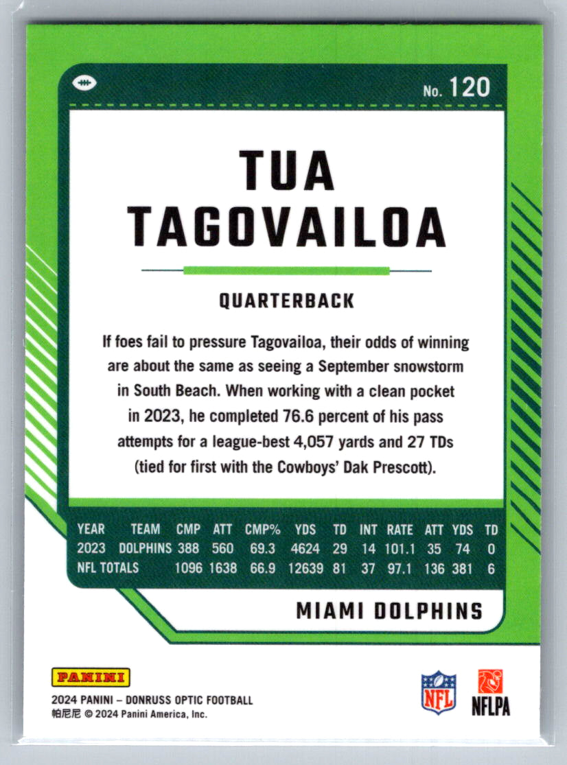 2024 Donruss Optic #120 Tua Tagovailoa Miami Dolphins