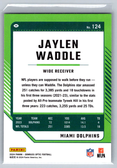 2024 Donruss Optic #124 Jaylen Waddle Miami Dolphins