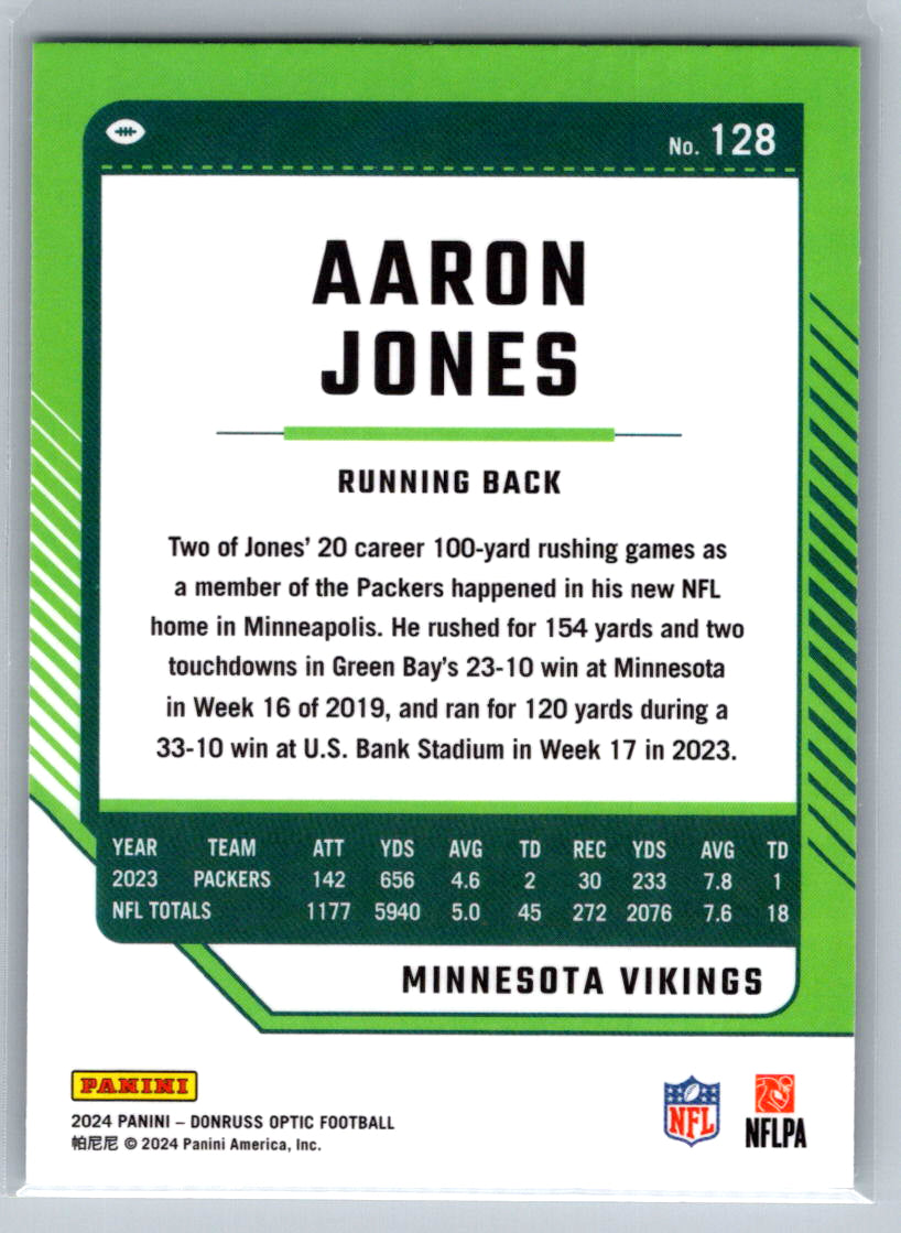 2024 Donruss Optic #128 Aaron Jones Minnesota Vikings