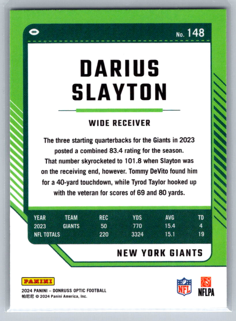 2024 Donruss Optic #148 Darius Slayton New York Giants