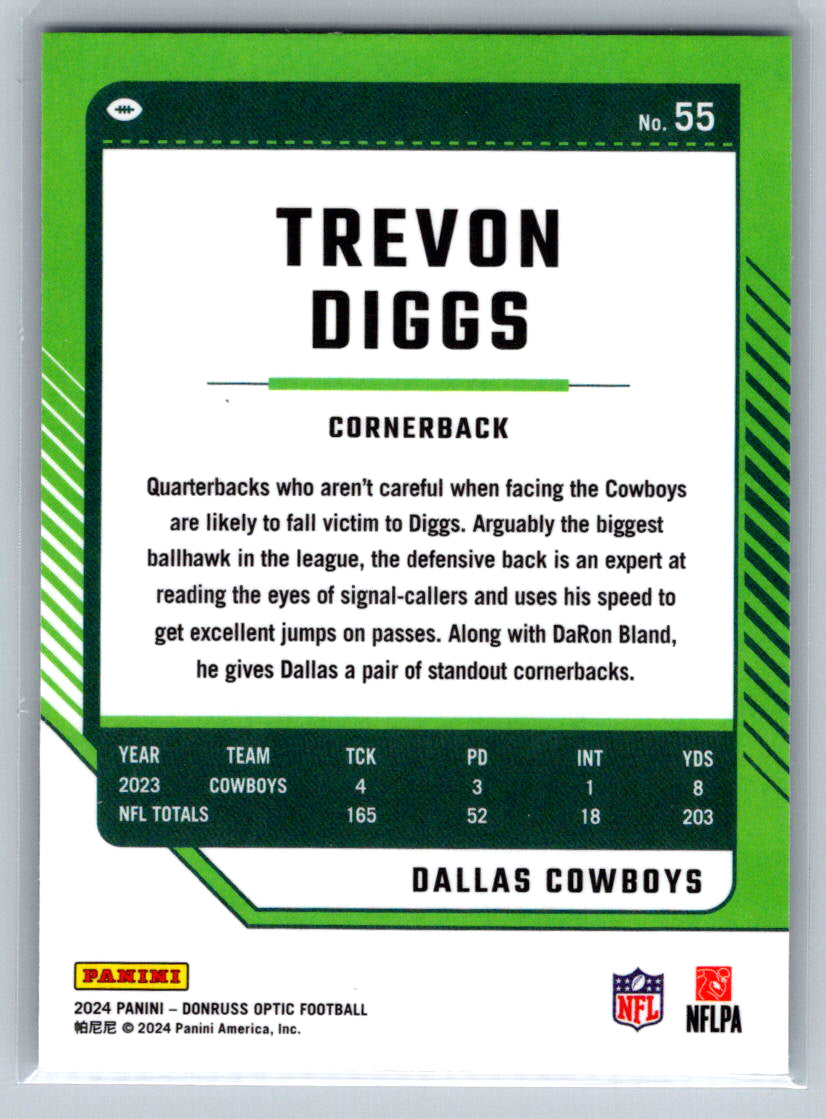 2024 Donruss Optic #55 Trevon Diggs Dallas Cowboys