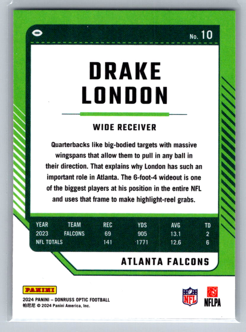 2024 Donruss Optic #10 Drake London Atlanta Falcons
