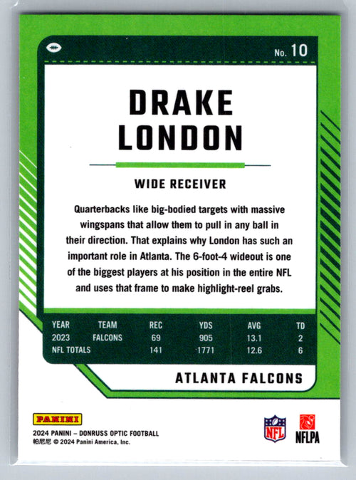 2024 Donruss Optic #10 Drake London Atlanta Falcons
