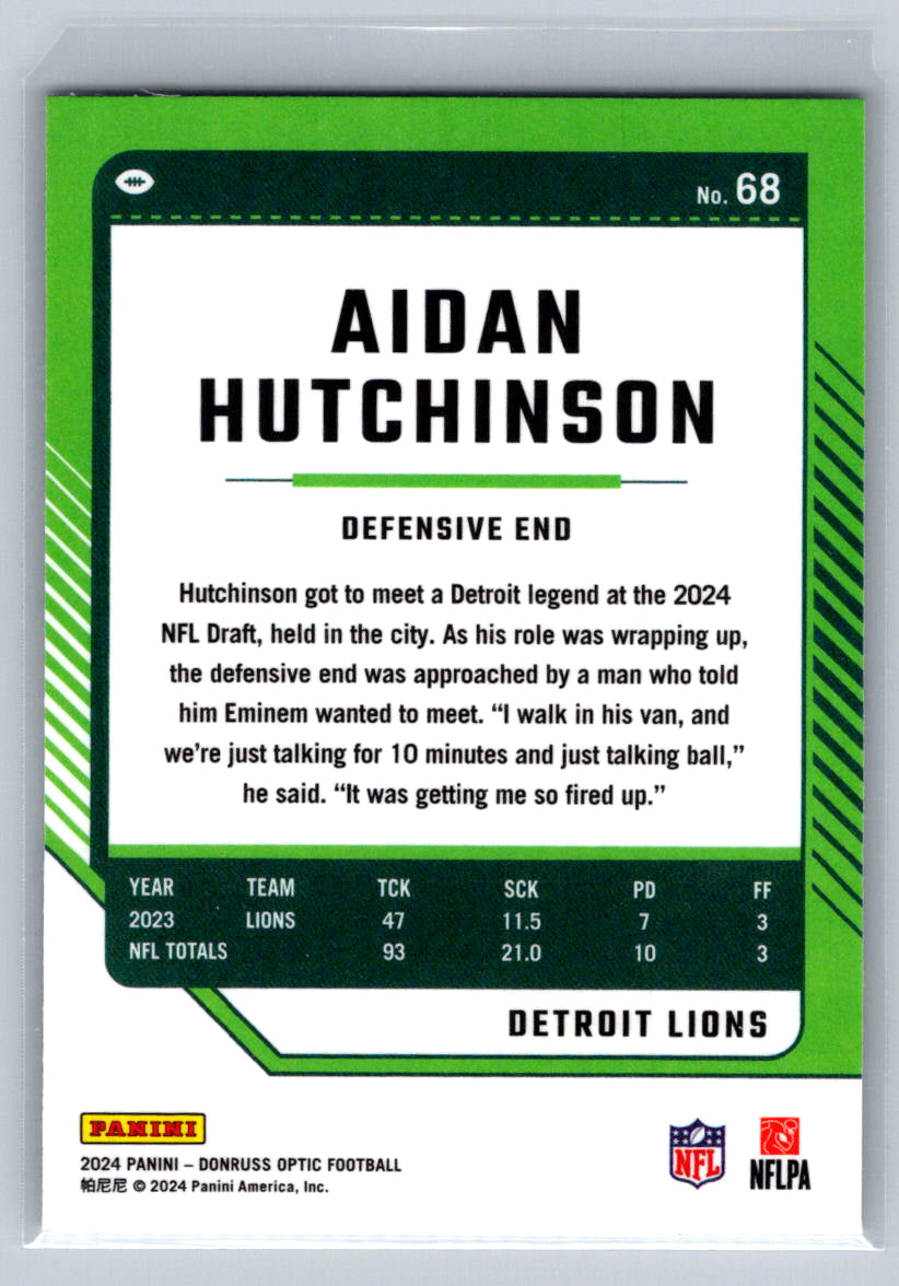2024 Donruss Optic #68 Aidan Hutchinson Detroit Lions