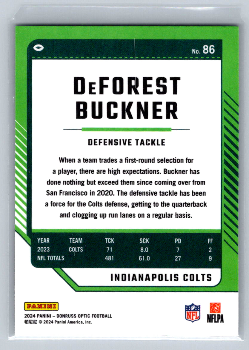 2024 Donruss Optic #86 DeForest Buckner Indianapolis Colts