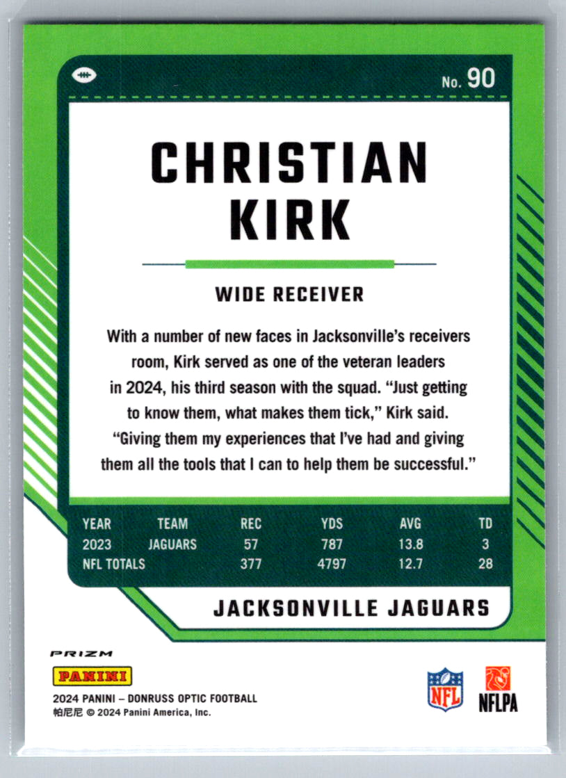 2024 Donruss Optic #90 Christian Kirk Holo Jacksonville Jaguars