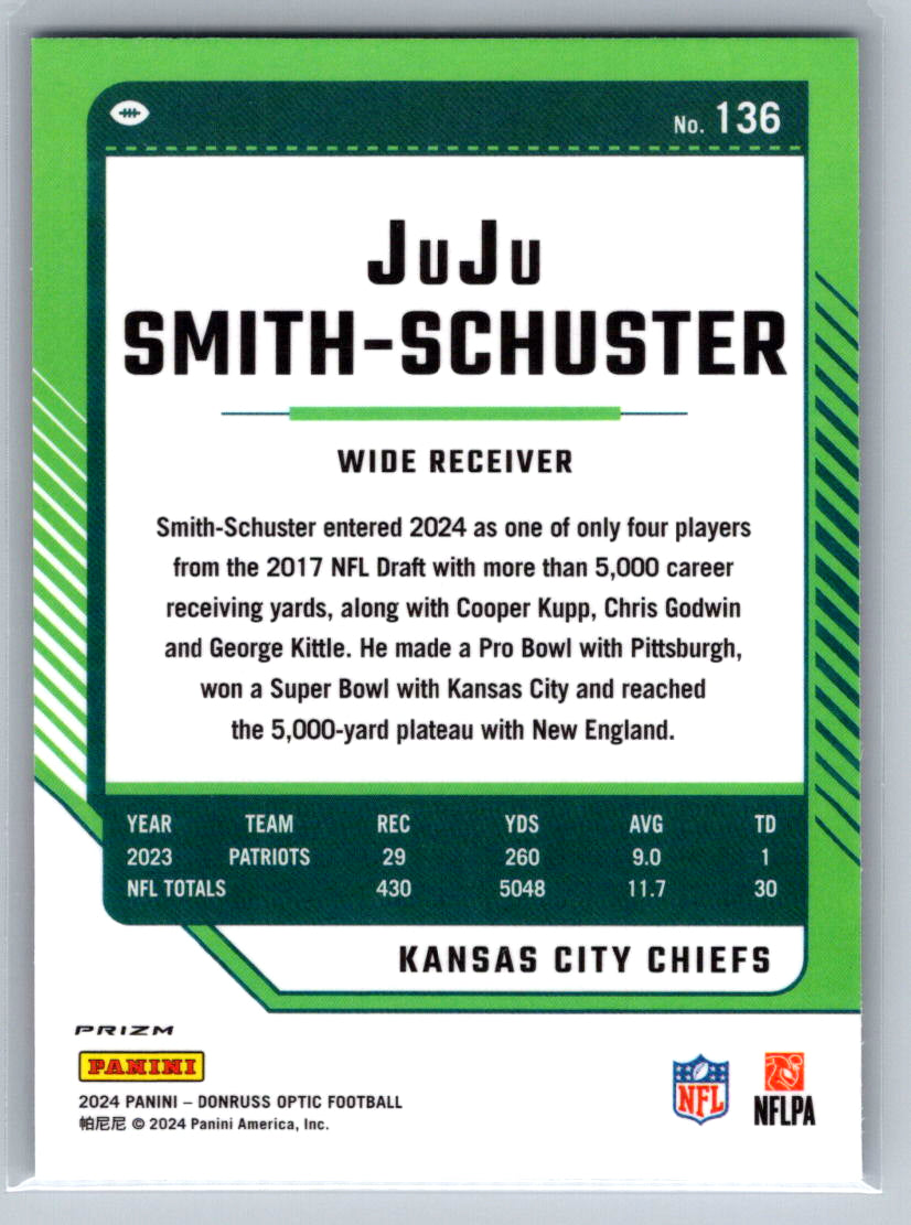 2024 Donruss Optic #136 JuJu Smith-Schuster Holo Kansas City Chiefs