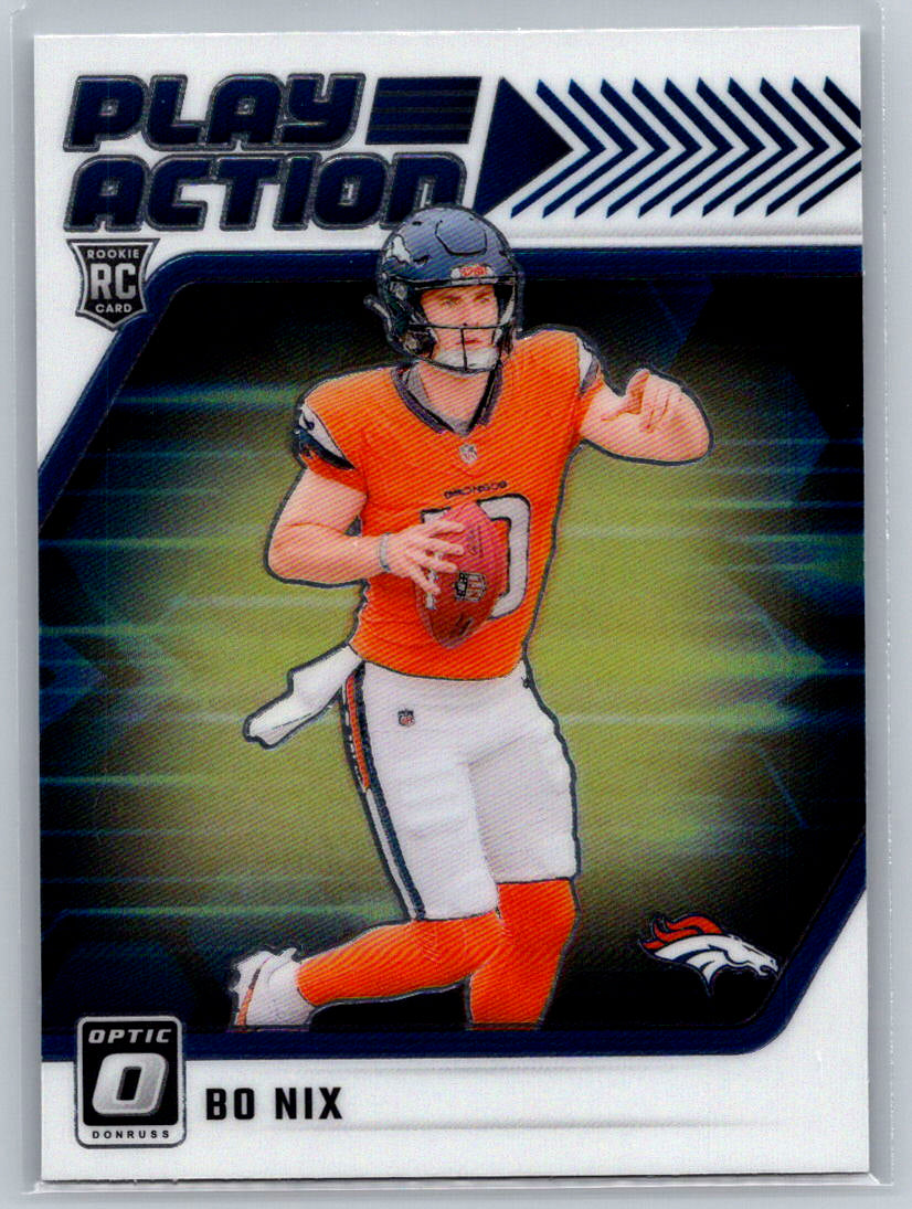 2024 Donruss Optic #6 Bo Nix Play Action Denver Broncos