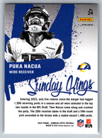2024 Donruss Optic #24 Puka Nacua Sunday Kings Los Angeles Rams