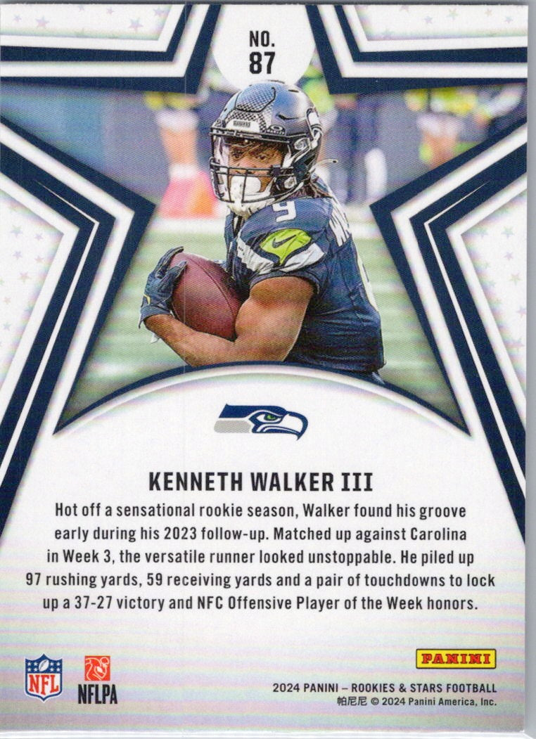 2024 Panini Rookies & Stars #87 Kenneth Walker III Seattle Seahawks