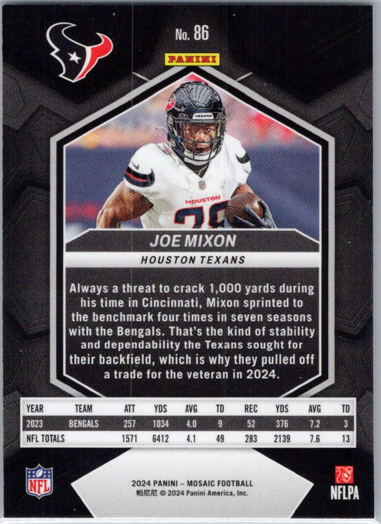 2024 Panini Mosaic #86 Joe Mixon Houston Texans