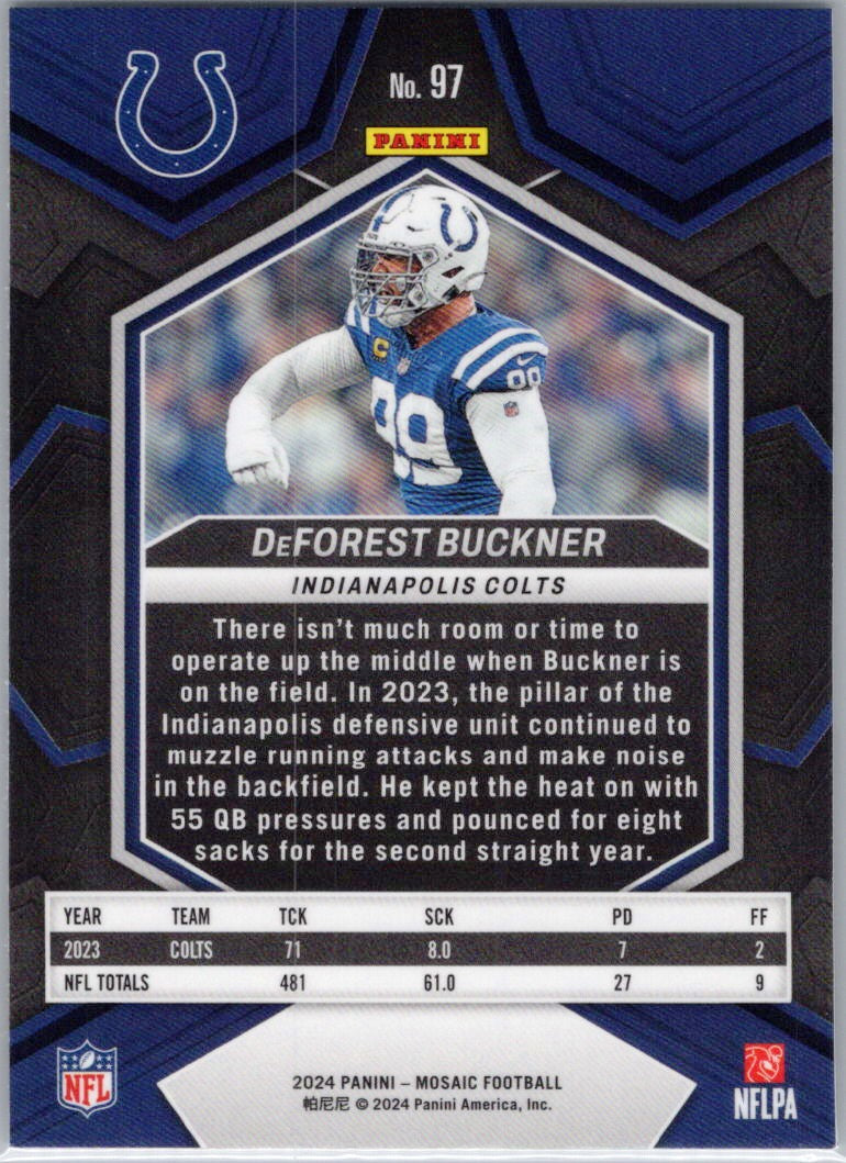 2024 Panini Mosaic #97 DeForest Buckner Indianapolis Colts
