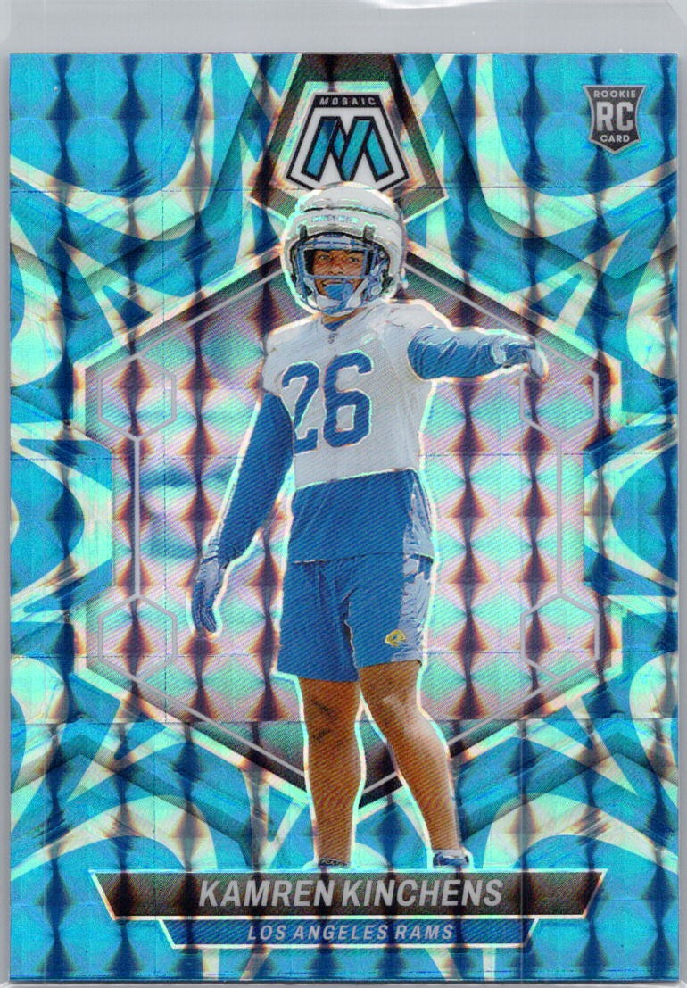 2024 Panini Mosaic #379 Kamren Kinchens Mosaic Reactive Blue Los Angeles Rams