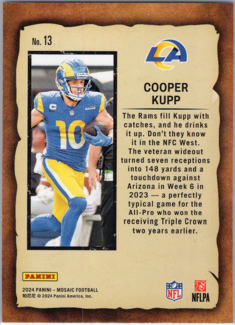 2024 Panini Mosaic #13 Cooper Kupp Notoriety Los Angeles Rams