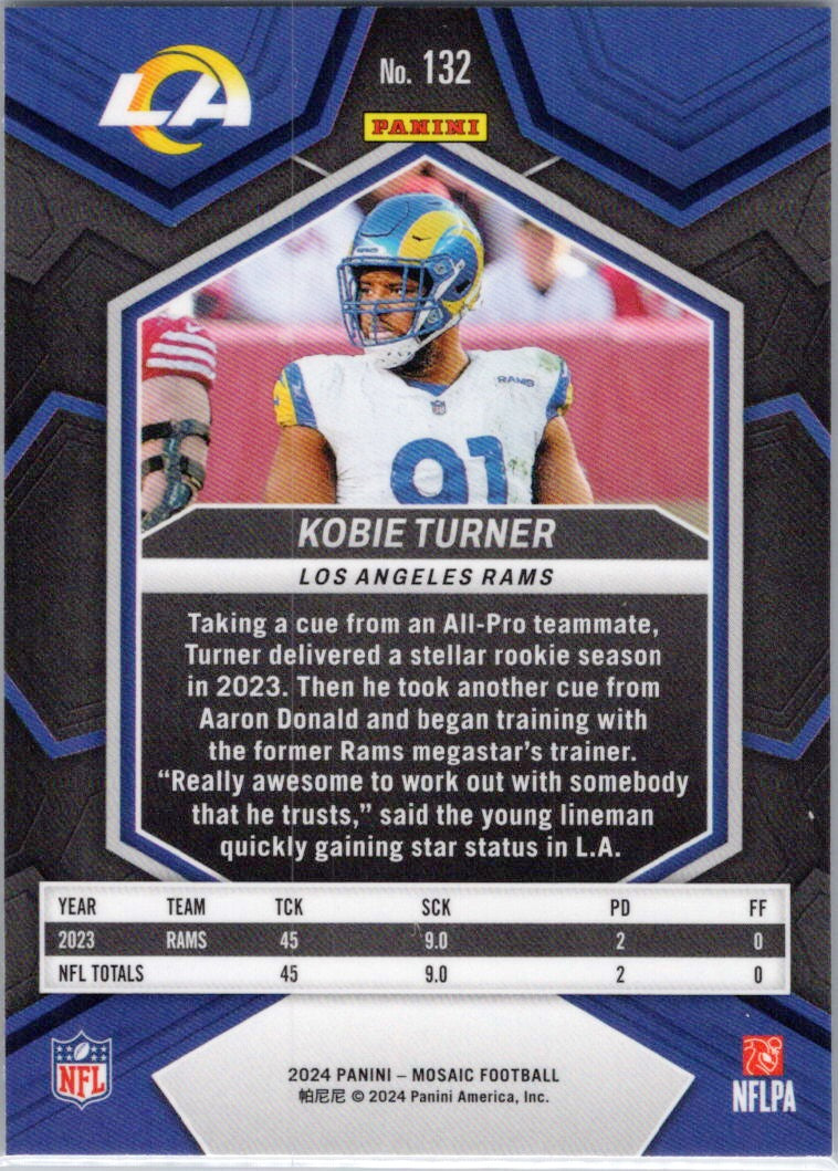 2024 Panini Mosaic #132 Kobie Turner Los Angeles Rams