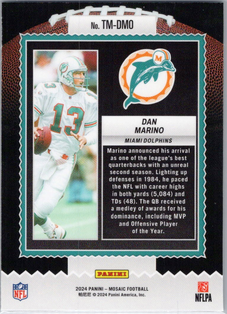2024 Panini Mosaic #TM-DMO Dan Marino Touchdown Masters Miami Dolphins