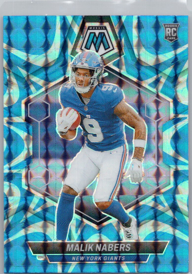 2024 Panini Mosaic #306 Malik Nabers Mosaic Reactive Blue New York Giants