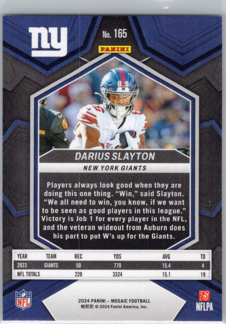 2024 Panini Mosaic #165 Darius Slayton New York Giants
