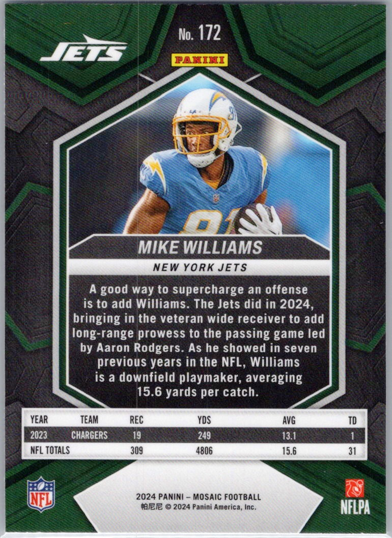 2024 Panini Mosaic #172 Mike Williams New York Jets