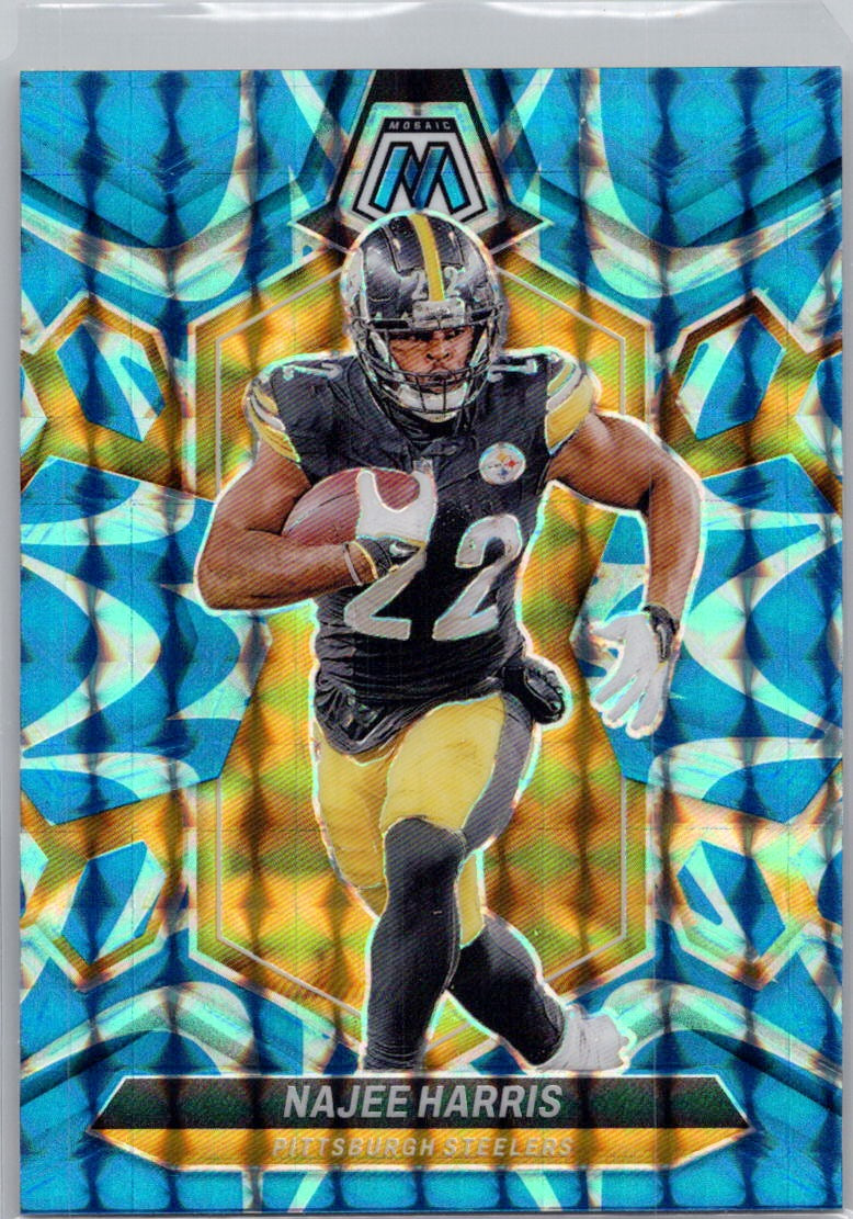2024 Panini Mosaic #184 Najee Harris Mosaic Reactive Blue Pittsburgh Steelers
