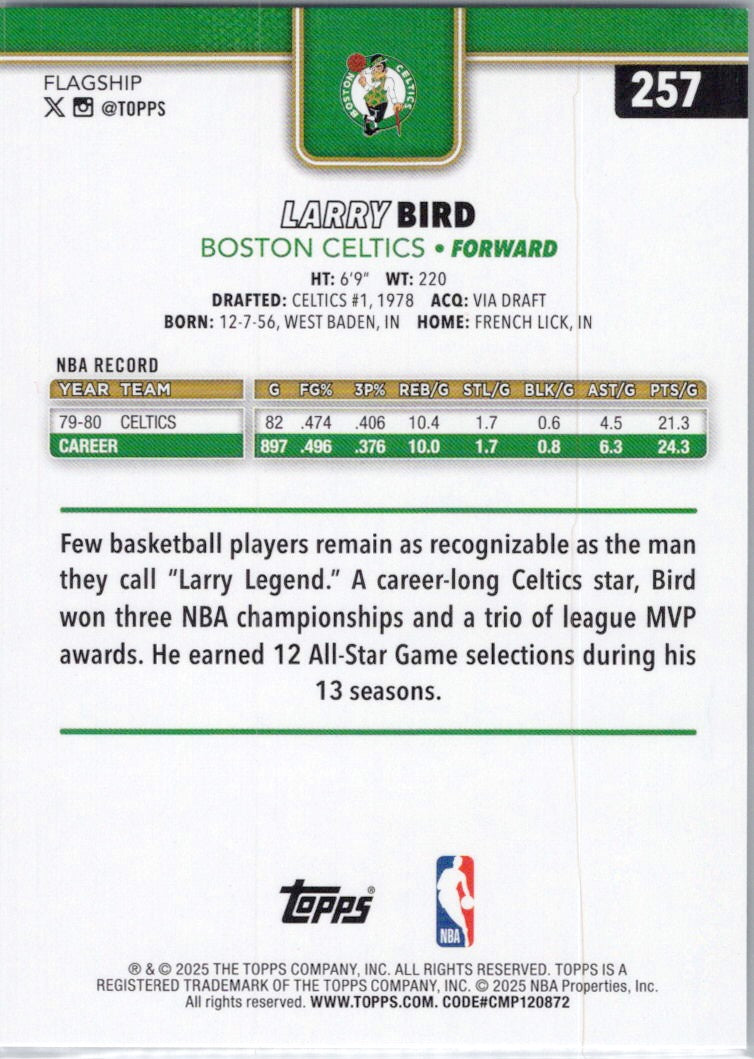 2025-26 Topps #257 Larry Bird Boston Celtics