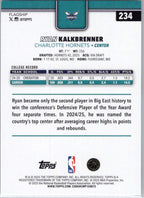 2025-26 Topps #234 Ryan Kalkbrenner Charlotte Hornets