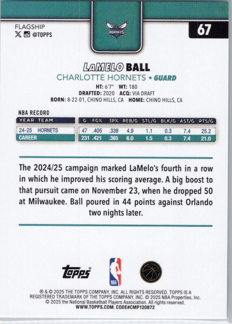 2025-26 Topps #67 LaMelo Ball Charlotte Hornets