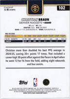 2025-26 Topps #102 Christian Braun Denver Nuggets