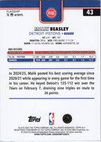 2025-26 Topps #43 Malik Beasley Detroit Pistons