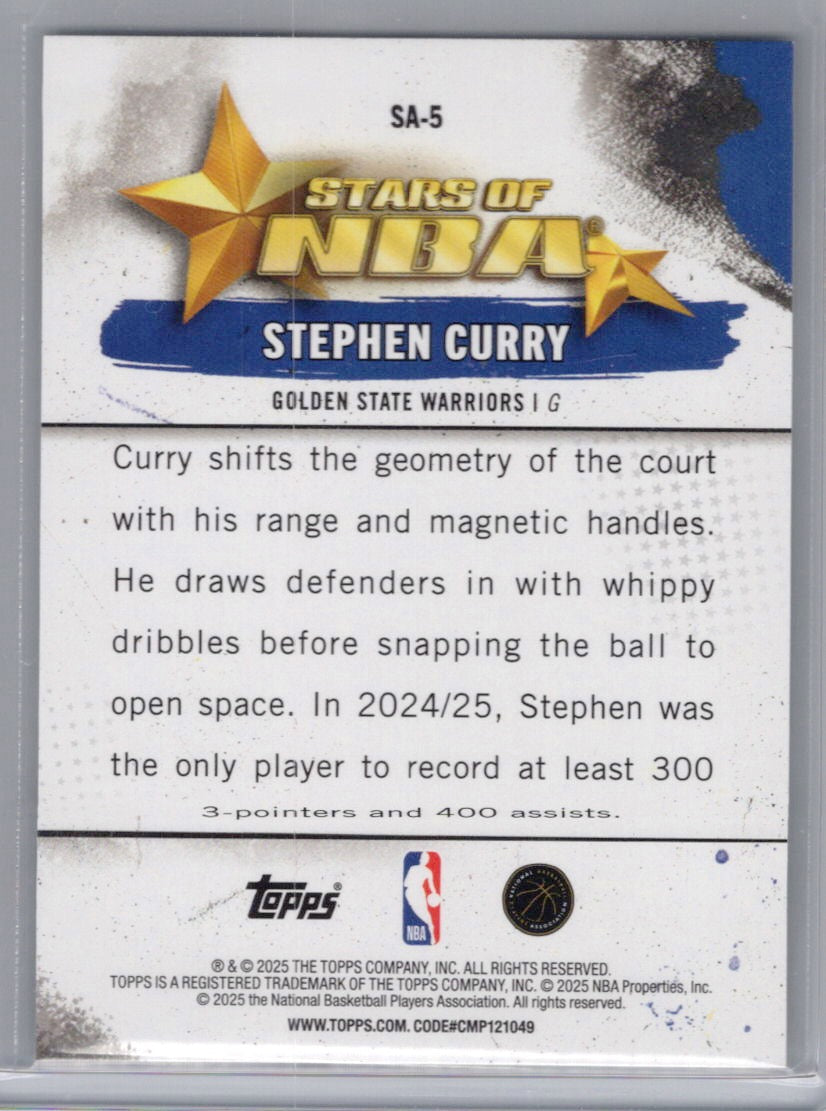 2025-26 Topps #SA-5 Stephen Curry Stars of the NBA Golden State Warriors