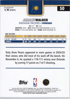 2025-26 Topps #50 Jarace Walker Indiana Pacers