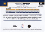 2025-26 Topps #48 Bennedict Mathurin Indiana Pacers