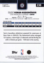 2025-26 Topps #230 Yanic Konan-Niederhäuser Los Angeles Clippers