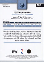 2025-26 Topps #188 Yuki Kawamura Memphis Grizzlies