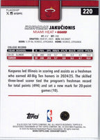 2025-26 Topps #220 Kasparas Jakučionis Miami Heat