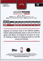 2025-26 Topps #77 Andrew Wiggins Miami Heat