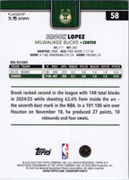 2025-26 Topps #58 Brook Lopez Milwaukee Bucks
