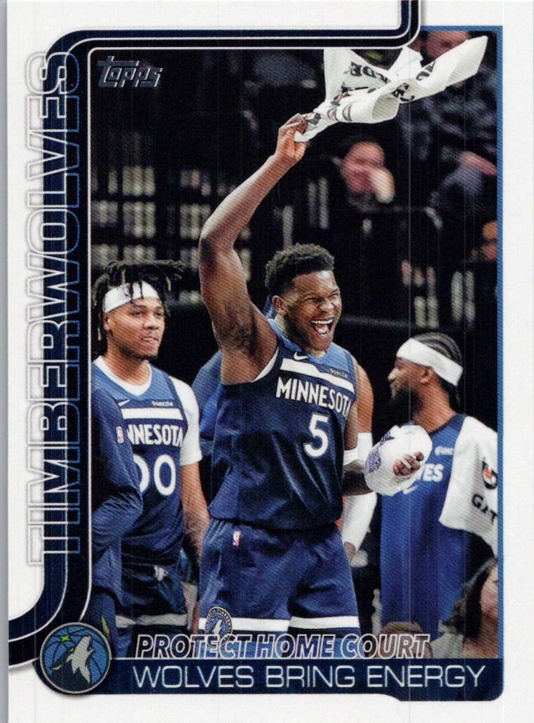 2025-26 Topps #287 Protect Home Court: Wolves Bring Energy Minnesota Timberwolves