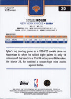 2025-26 Topps #20 Tyler Kolek New York Knicks
